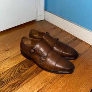 Men's Thursday Boot Company Brown Leather Monk Strap Oxfords